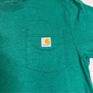 Carhartt Green Workwear Pocket T-Shirt Mens Small Loose Fit Heavyweight Tee